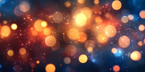 Leinwandbilder - A background filled with beautiful bokeh lights creates a defocused, glittering effect that captivates with its stunning abstract appearance and visual charm.