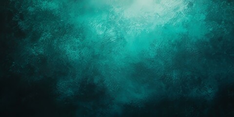Poster - Abstract background featuring a dark green mint sea teal jade emerald turquoise light blue color gradient blur, enhanced with rough grunge grain noise and a brushed matte shimmer effect. Design