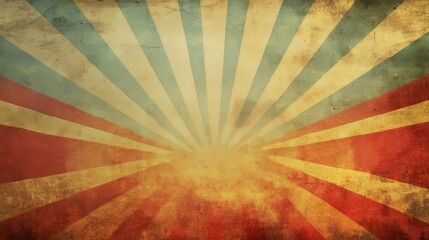 Fototapete - Retro background featuring vintage sun rays illuminating an old grunge paper surface, creating a unique retro background that adds character and warmth to any design project.