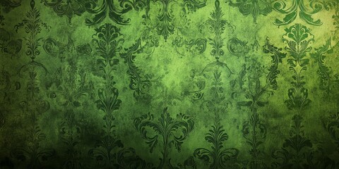Leinwandbilder - A background featuring a green wallpaper design that is abstract in nature, characterized by its artistic and non representational green patterns.