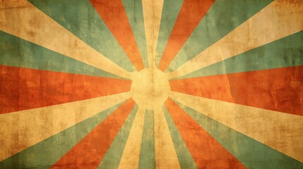 Fototapete - Retro background featuring vintage sun rays illuminating an old grunge paper surface, creating a unique retro background that adds character and warmth to any design project.