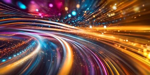 Aufkleber - Abstract background featuring dynamic light trails, creating an engaging visual experience. This abstract background showcases the interplay of colors and movement through light trails.