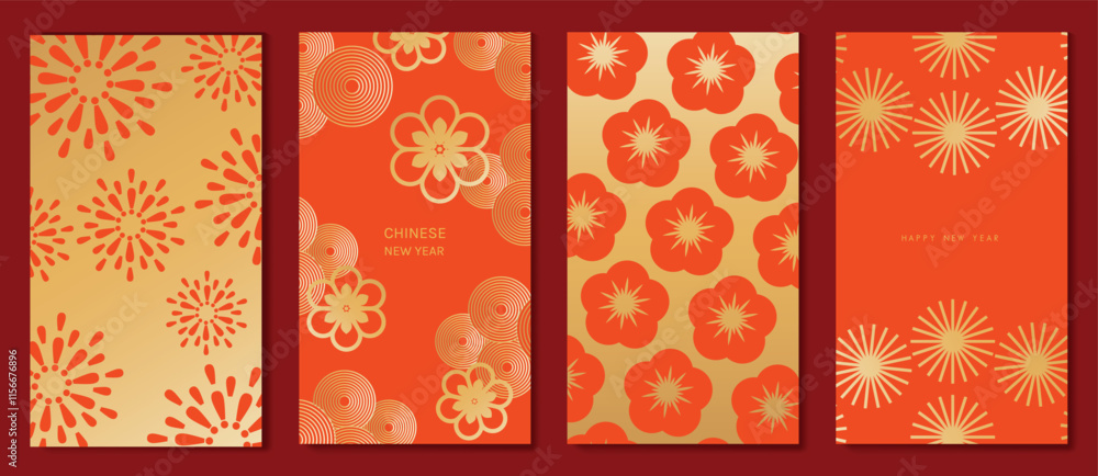 Vector de Stock Chinese New Year 2025 hongbao red envelope design ...