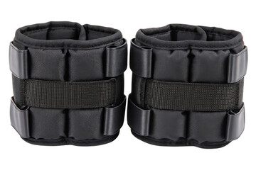 Wall Mural - Pair of black ankle weights for exercise isolated with transparent background