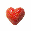 © Sathaporn - Strawberry heart shaped isolated on transparent background Generative Ai.