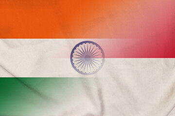 Wall Mural - India and Indonesia state flag transborder contract IDN IND