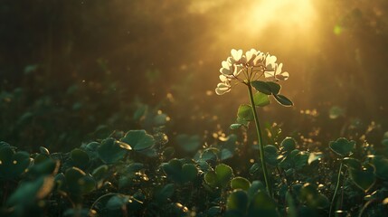 Wall Mural - Sunrise Flower Bloom: Serene Nature Photography