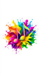 © zone - dynamic explosion of colorful paint forming abstract music notes