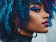 © Fotosmagoria - Vibrant Elegance: Side Profile of a Woman with Colorful Hair