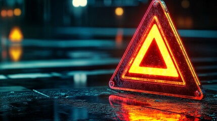 triangle caution warning sign for notification error and maintenance concept, network security, computer virus detected data protection.