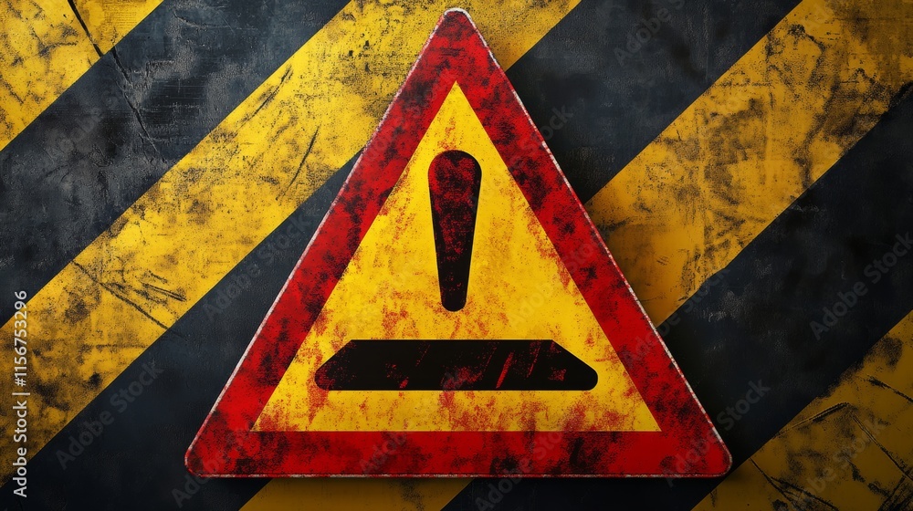 triangle caution warning sign for notification error and maintenance ...