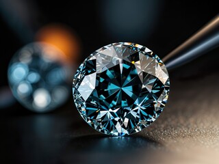 Wall Mural - diamond on blue background