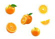 © cato_rium - Set of orange png images on a transparent background. Concept png clipart of isolated fruit, juicy fruit, advertising of juices, menus and stores.