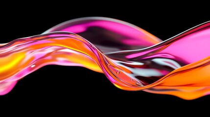 Wall Mural - Lively abstract waveform with flowing motion and vibrant color transitions.