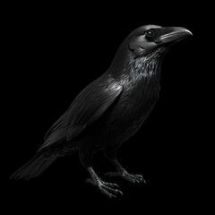 Wall Mural - Majestic Black Raven: A Dark and Elegant Bird Portrait