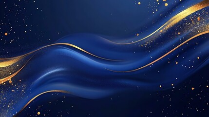 abstract blue gold background abstract blue texture with gold splash blue luxury background concept 