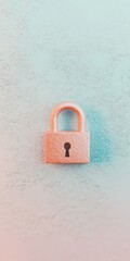 Aufkleber - Pastel Padlock Icon Symbolizing Cybersecurity Against Textured Background