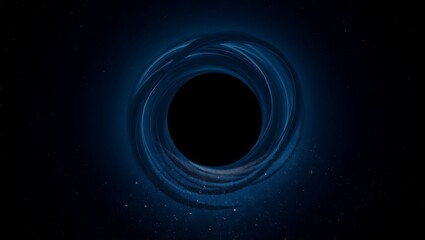 Wall Mural - a detailed background of a black hole pulling in faint light particles, with a gradient of dark blue