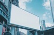 © Studio MRPOR - Blank Billboard in Urban Cityscape: A  giant billboard stands tall, its blank canvas a powerful symbol of potential and opportunity.