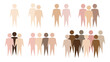 © malazoniia - Collection of people of different nationalities, crowd of people with different skin colors icon set, figures of people of different nationalities, stop racism concept, human race skin color examples