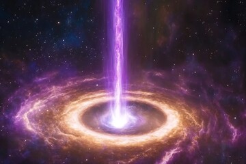 mysterious black hole energy cosmic swirl explosion in vibrant galactic nebula background