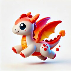 Sticker - dragon toy on a white background