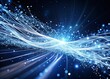 © prapatsorn - Dynamic White Particle Lines on Blue 4K Background - Tech & Creative Stock Photo