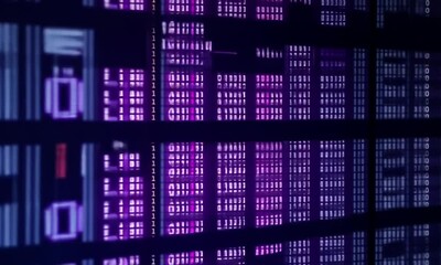 A purple background with a row of numbers on it