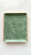 © andrasgyalog - Square Decorative Tray with Green Marble Design and Gold Accents