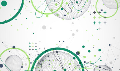 Sticker - abstract sphere background with plexus effect. 3d surface. vector illustration.