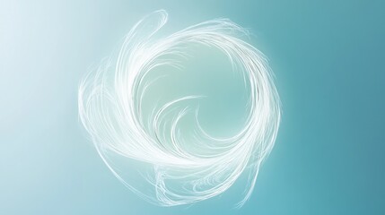 Aufkleber - Abstract swirling white design on teal background.