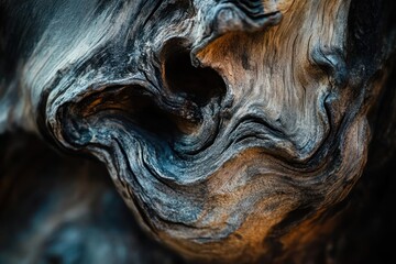 Poster - Close-up of weathered wood showing intricate grain patterns and textures.