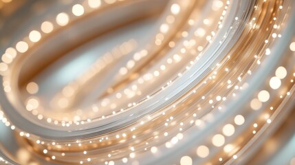 Leinwandbilder - Abstract swirling light trails with glowing particles.