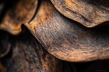 Aufkleber - Close-up of dark brown, textured, overlapping pine cone scales.
