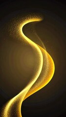 Wall Mural - golden shimmer flows gracefully against a dark background, creating a captivating visual effect