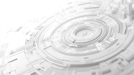 Aufkleber - Abstract white circular technological design. (1)