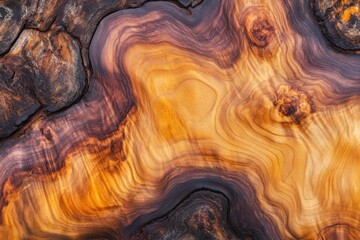Leinwandbilder - Close-up of richly colored wood grain, showcasing swirling patterns and textures.