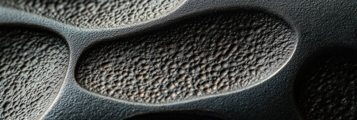 Aufkleber - Abstract dark gray textured surface with irregular organic shapes and dimpled pattern.