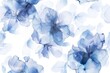 © Millaly - Seamless pattern with blue flowers painted in watercolor style on a white background, elegant floral design