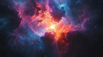 Wall Mural - a massive, swirling nebula with multiple colors and shapes, resembling an elegant cloud formation