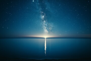 Wall Mural - a serene blue night sky with stars, ideal for creating a space-themed screensaver. it works well for