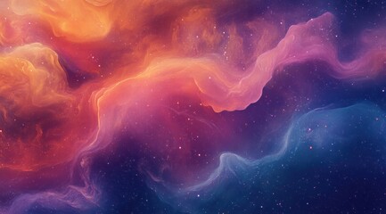 colorful background with abstract waves and stars, a space nebula effect, soft glowing color