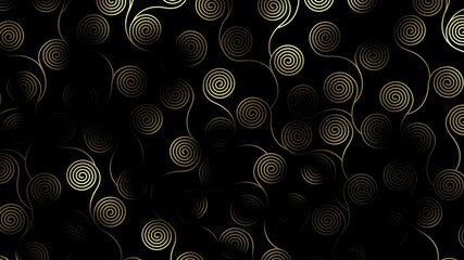 Aufkleber - This intricate abstract floral pattern on a rich black background with gold accents is ideal for contemporary design projects. Loop