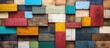 ©  AugmentArt - Colorful wooden panels in a mosaic pattern ideal for rustic interior decor and various design projects for a cozy atmosphere