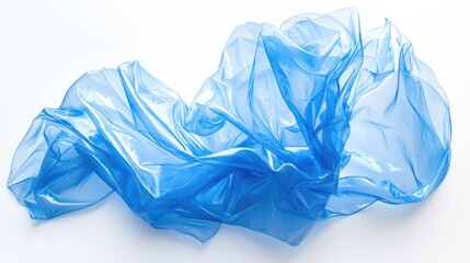 Leinwandbilder - Warped blue transparent plastic sheet texture on white background for design and creative projects