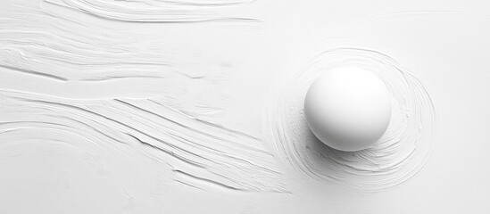 Poster - Minimalist white egg on a smooth white surface creating a subtle artistic texture and enhancing visual simplicity and elegance.