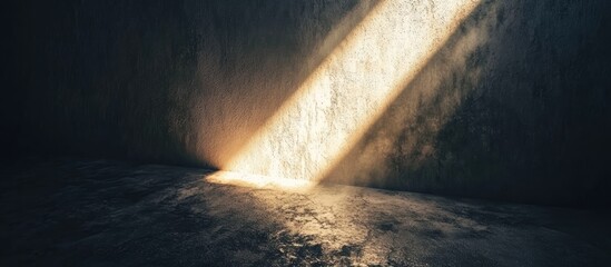 Leinwandbilder - Striking contrast of shadows and highlights from a bright light illuminating a textured wall in a dimly lit room setting