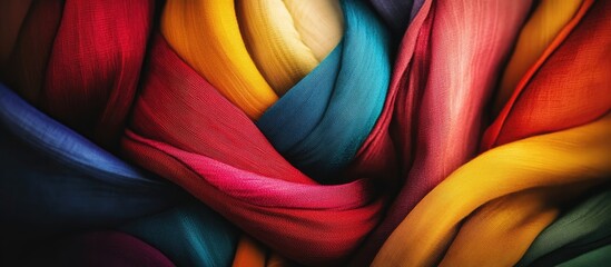 Poster - Vibrant fabric textures showcasing meticulous craftsmanship and artistic creativity captured through mobile photography in rich colors.