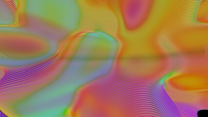 Leinwandbilder - Dynamic Abstract Landscape with Colorful Gradient Waves