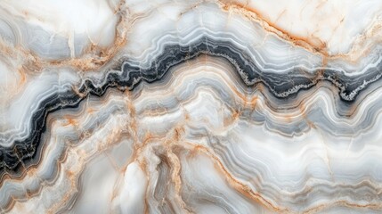 Fototapete - Elegant white marble texture with natural grey and gold patterns ideal for luxury tile design and sophisticated interior aesthetics.